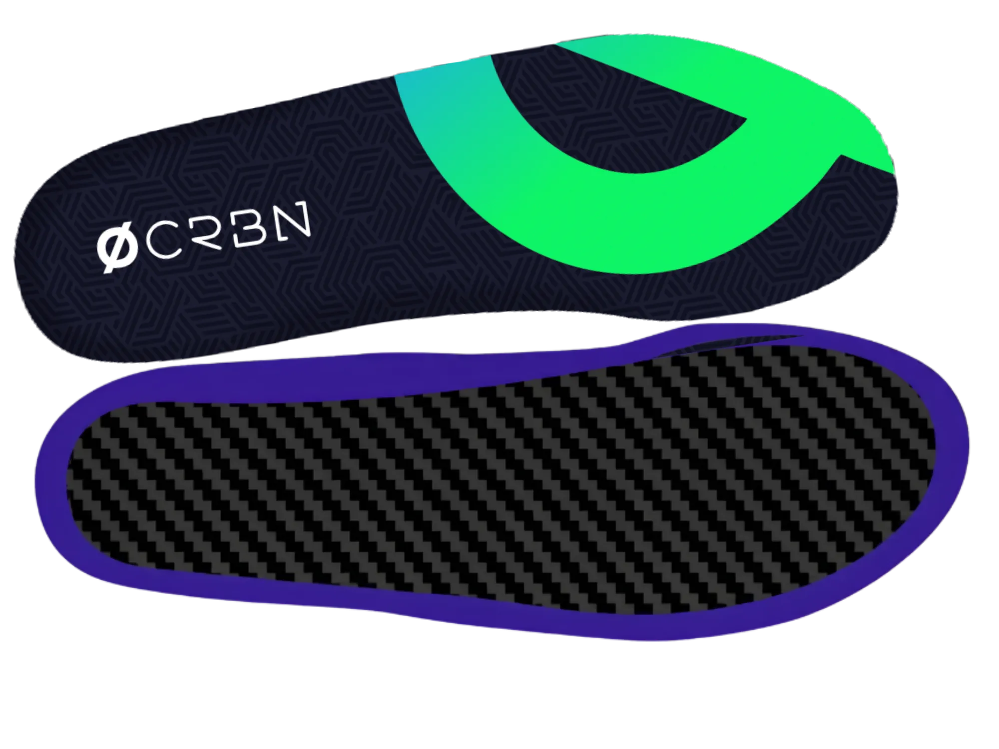 The CRBN V2 design: printed top sheet above, carbon fibre plate below