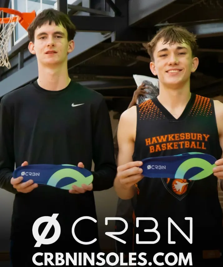 Two players holding their CRBN V2 insoles